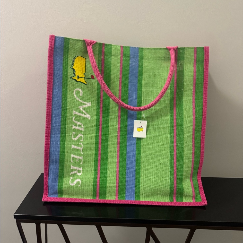 Masters Striped Green and Pink Tote